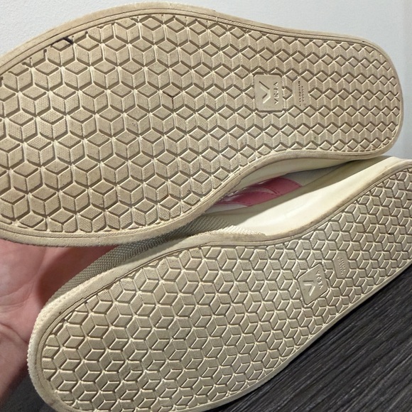 Veja Women's Campo White and Pink Casual Sneakers - Picture 7 of 8